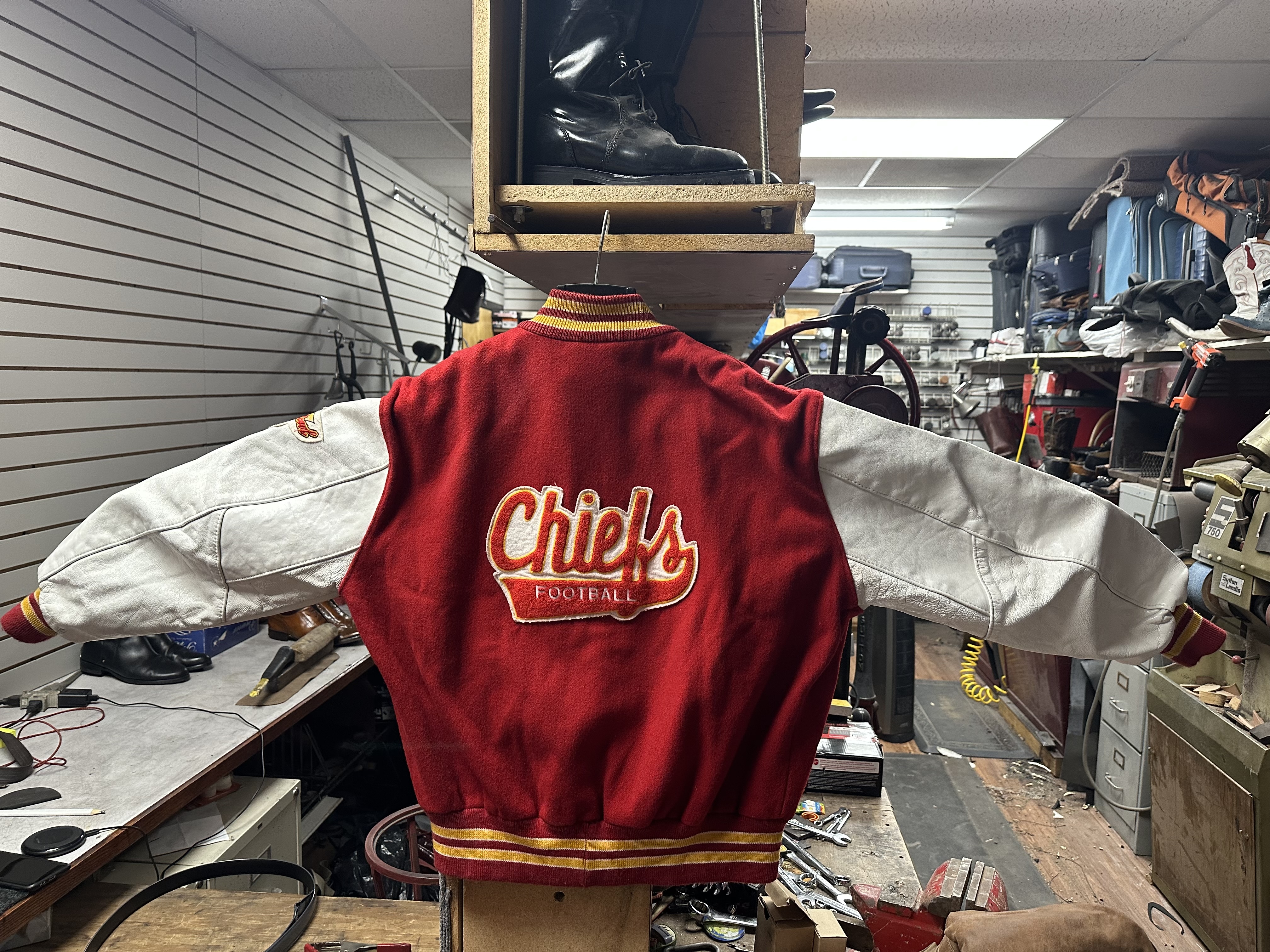 KC Chiefs Varsity Jacket Restoration — after